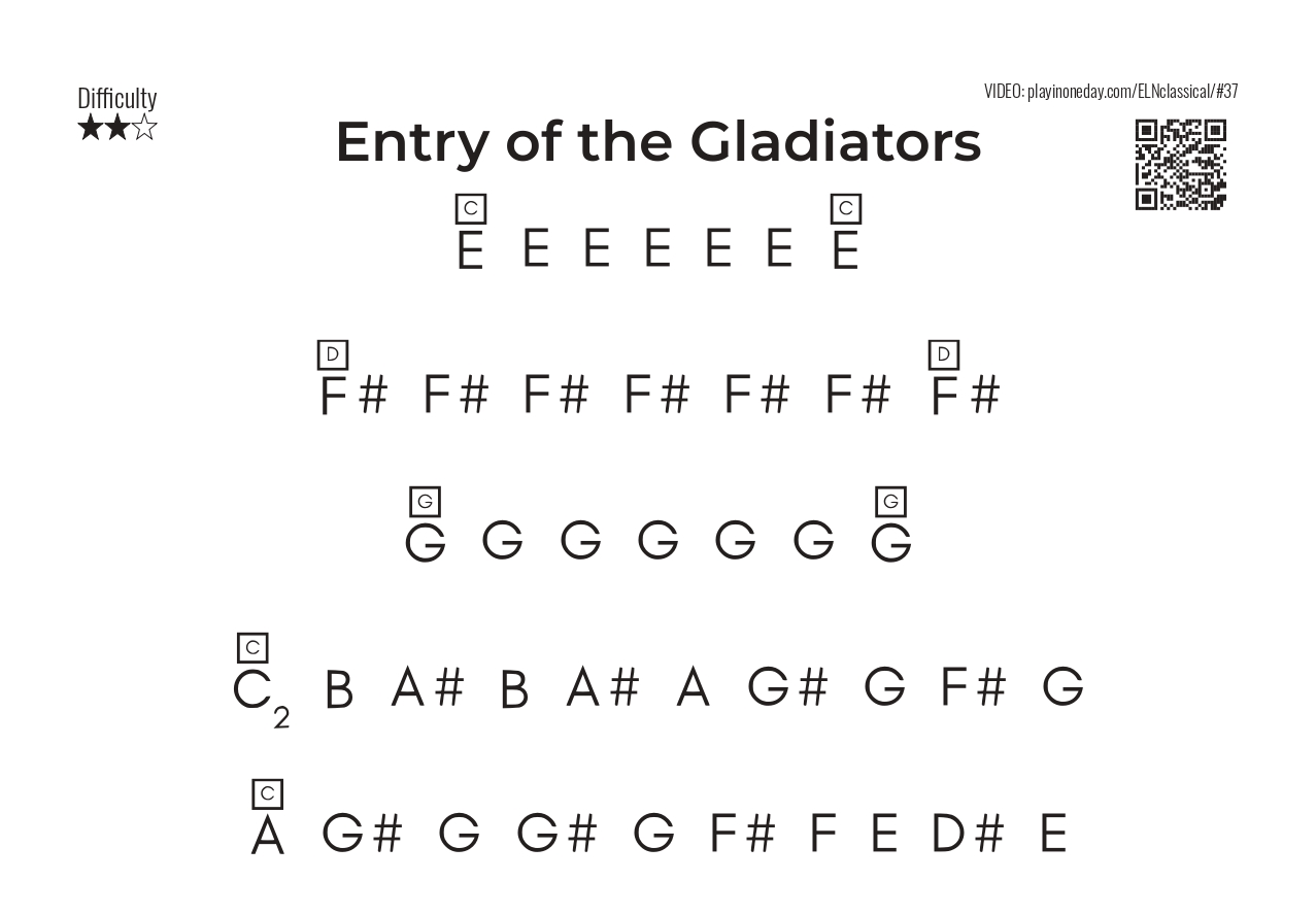 Entry of the Gladiators letter notes